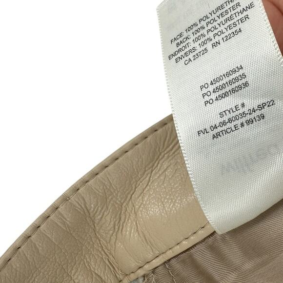 Aritzia Wilfred The Melina Pants Vegan Leather Cropped Beige Size 10 - Picture 11 of 11